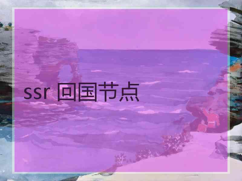 ssr 回国节点