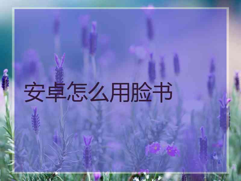 安卓怎么用脸书