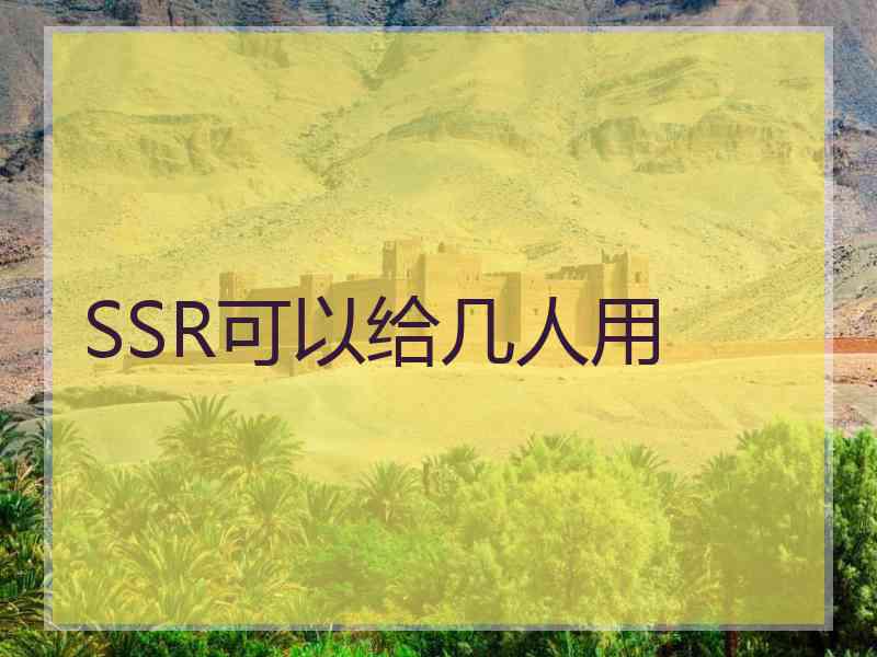 SSR可以给几人用