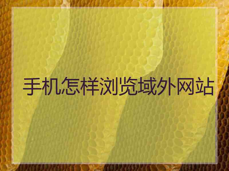 手机怎样浏览域外网站