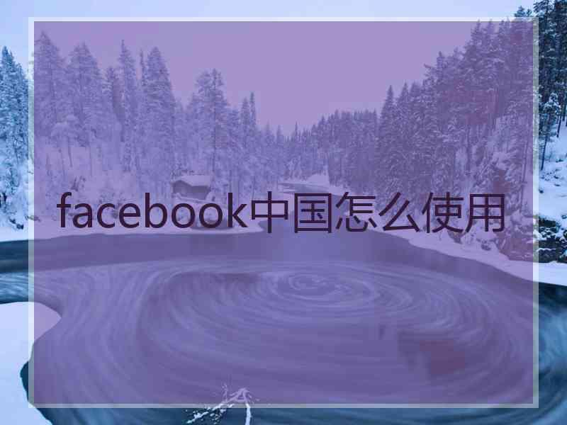 facebook中国怎么使用