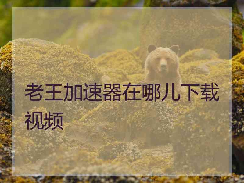 老王加速器在哪儿下载视频