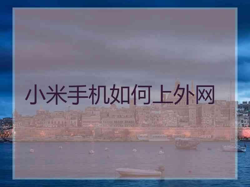 小米手机如何上外网