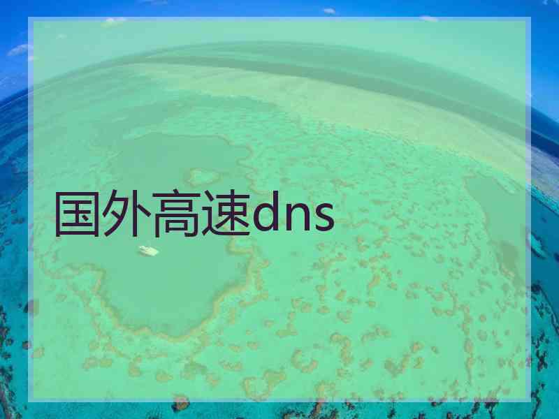 国外高速dns