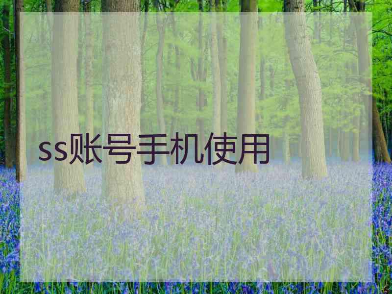 ss账号手机使用