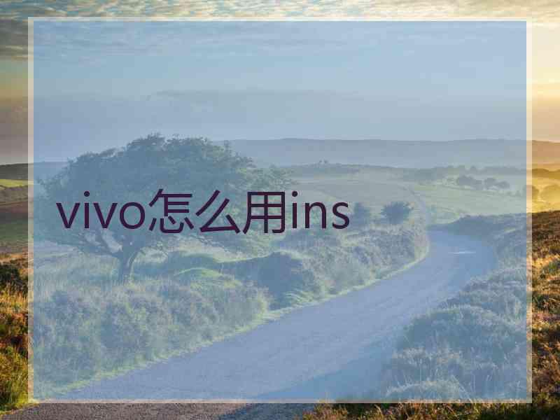 vivo怎么用ins