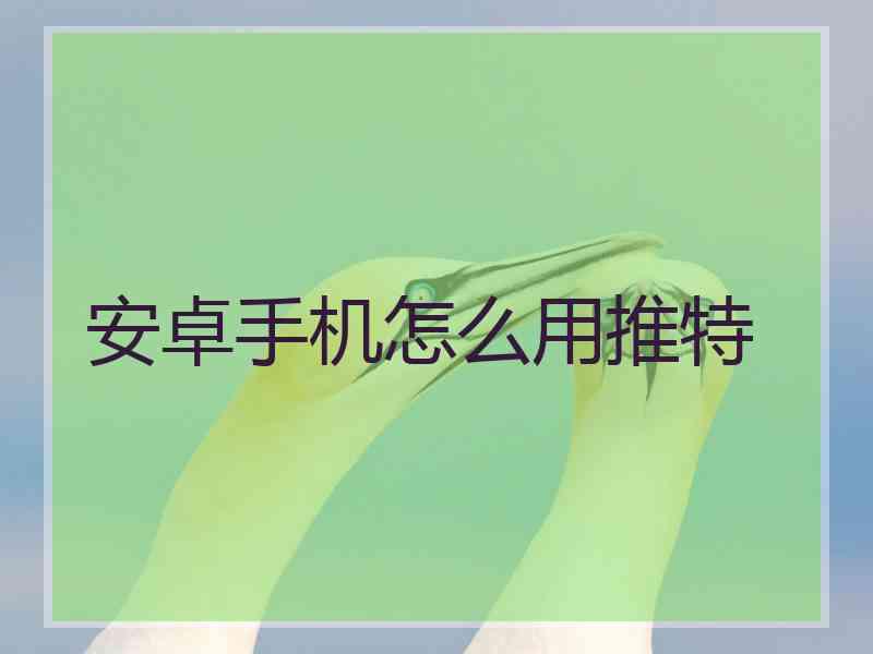 安卓手机怎么用推特
