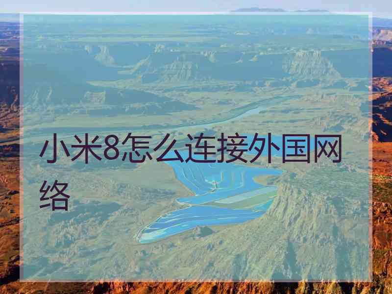 小米8怎么连接外国网络