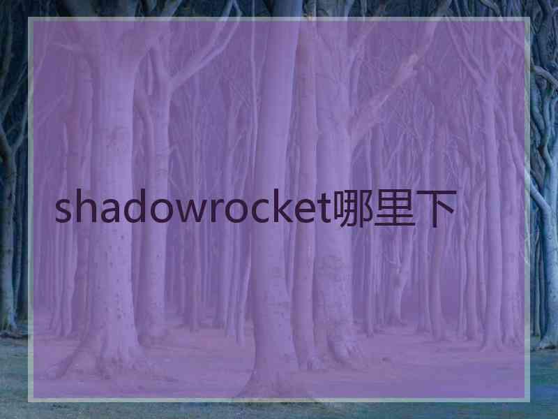 shadowrocket哪里下