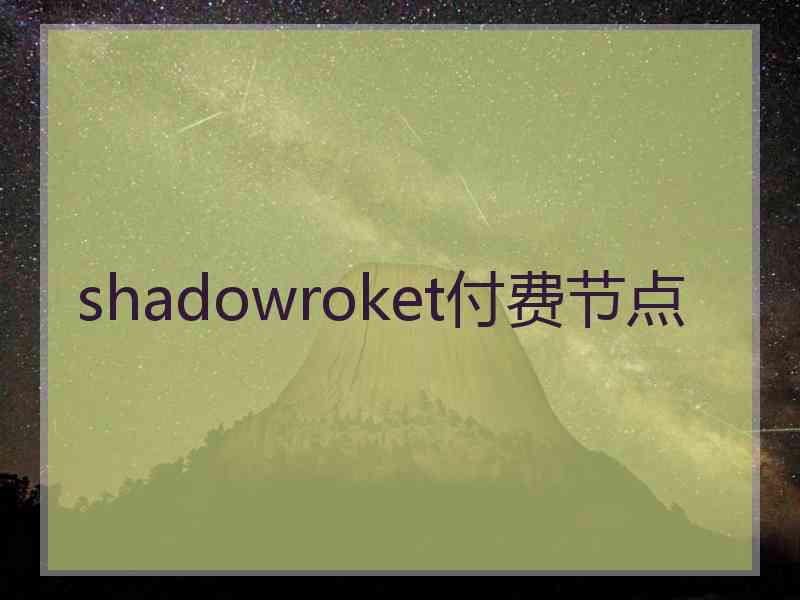 shadowroket付费节点