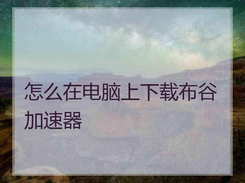 怎么在电脑上下载布谷加速器