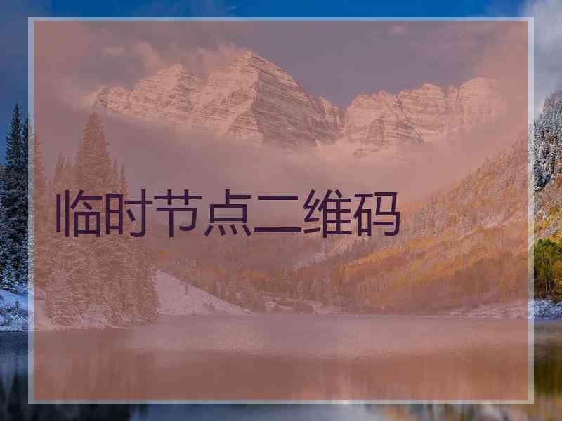 临时节点二维码