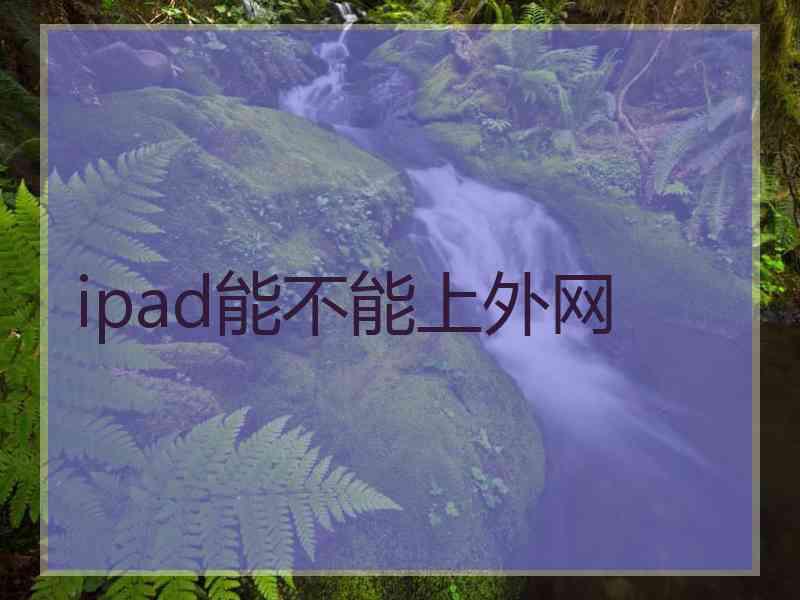 ipad能不能上外网