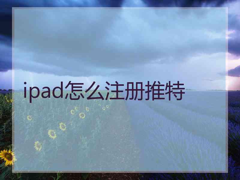 ipad怎么注册推特