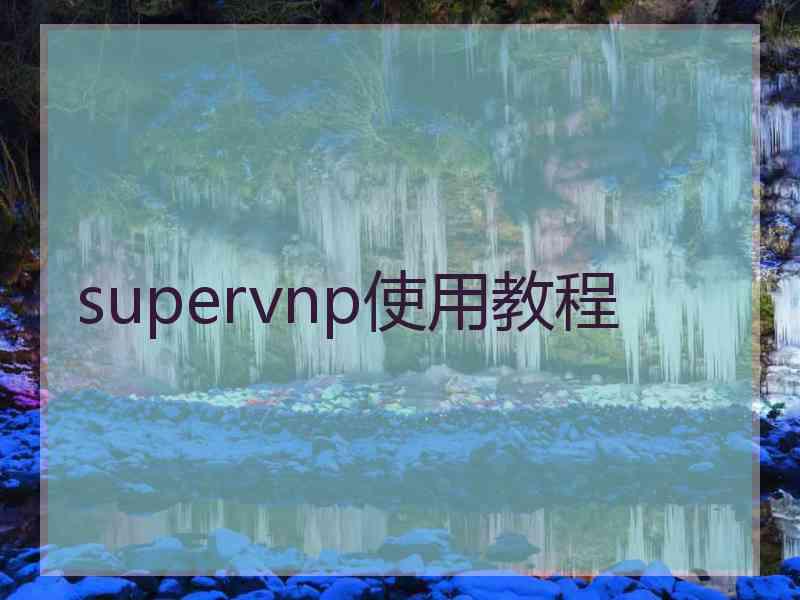 supervnp使用教程