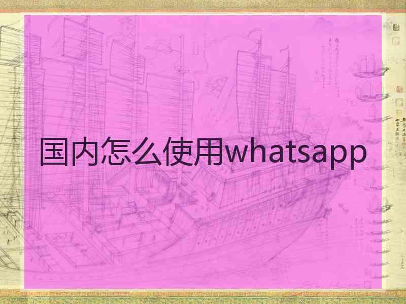 国内怎么使用whatsapp