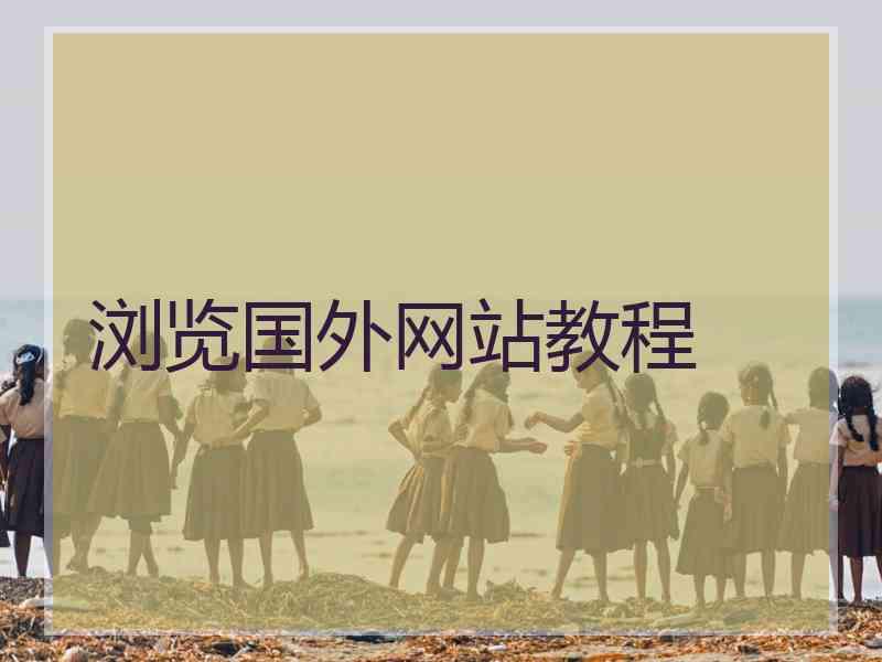 浏览国外网站教程