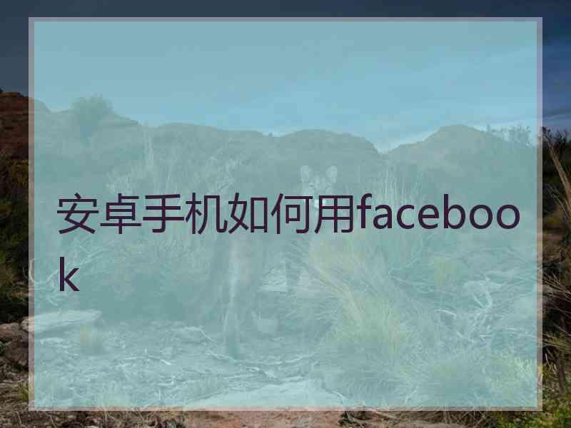 安卓手机如何用facebook