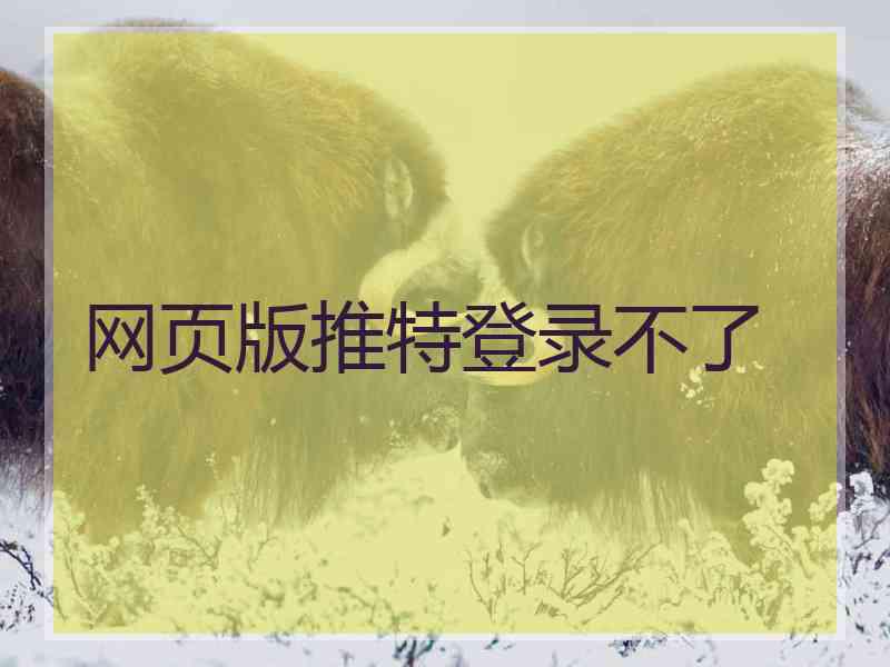 网页版推特登录不了