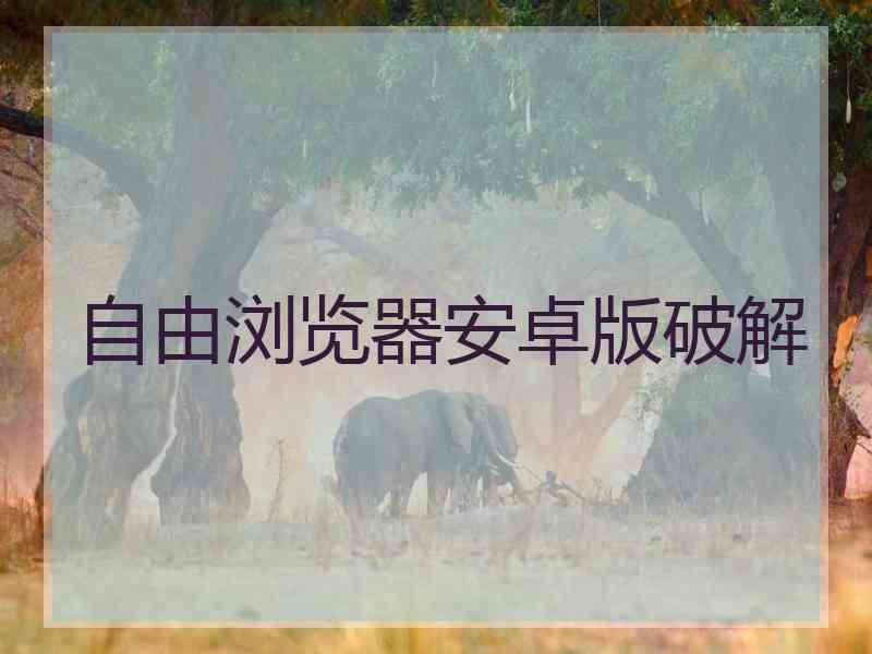自由浏览器安卓版破解