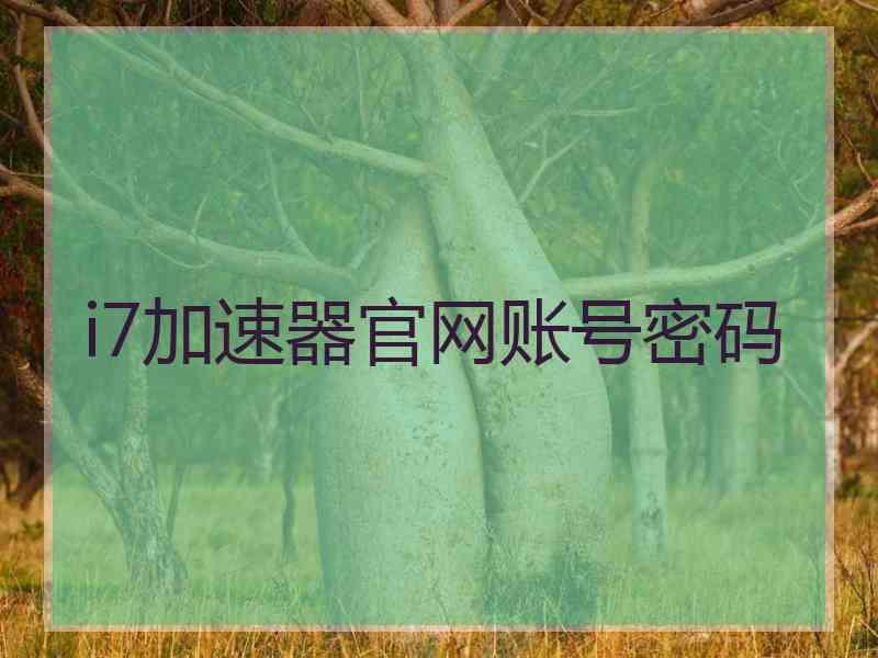 i7加速器官网账号密码