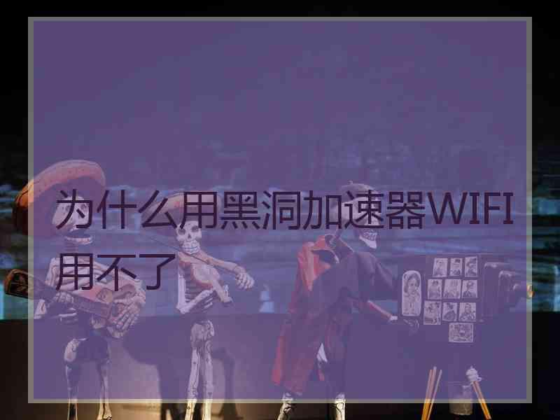 为什么用黑洞加速器WIFI用不了