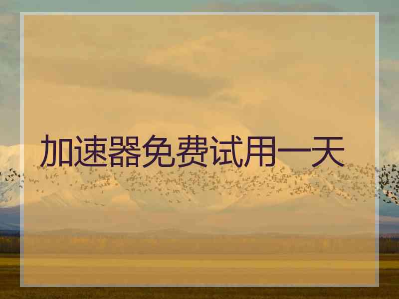 加速器免费试用一天
