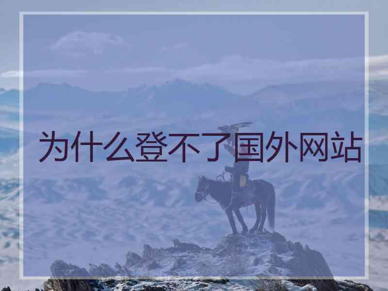 为什么登不了国外网站