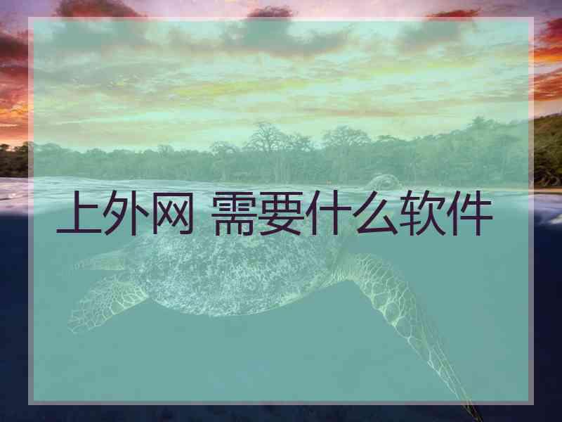 上外网 需要什么软件