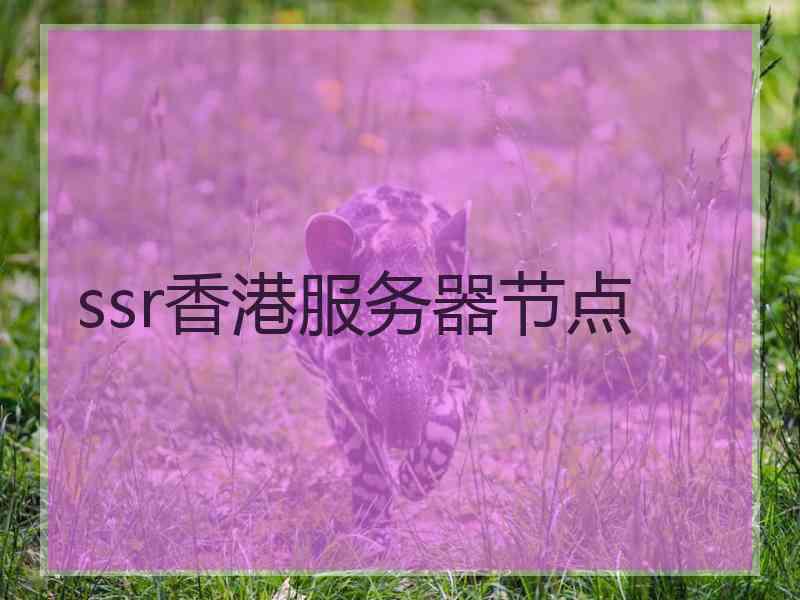 ssr香港服务器节点