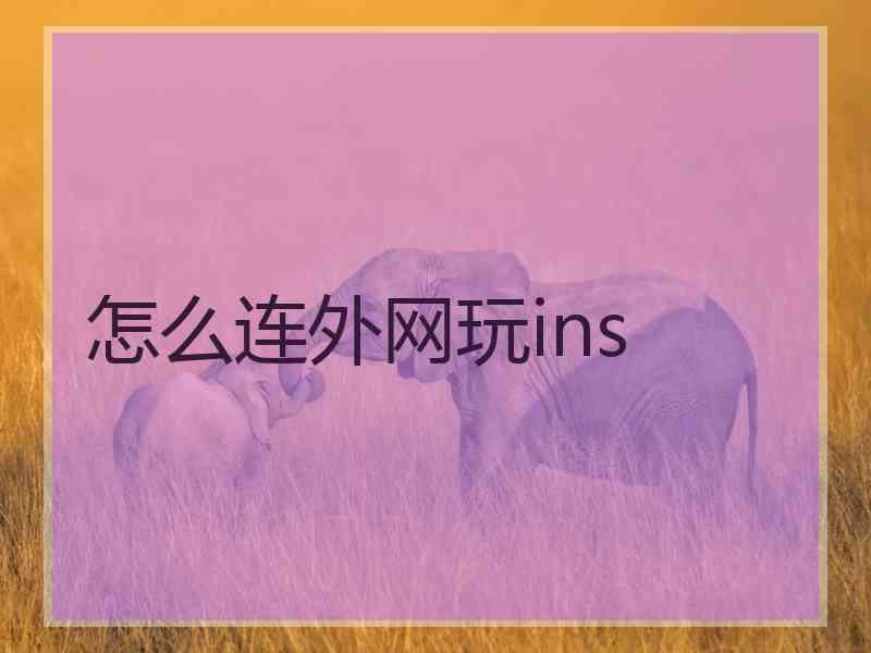 怎么连外网玩ins