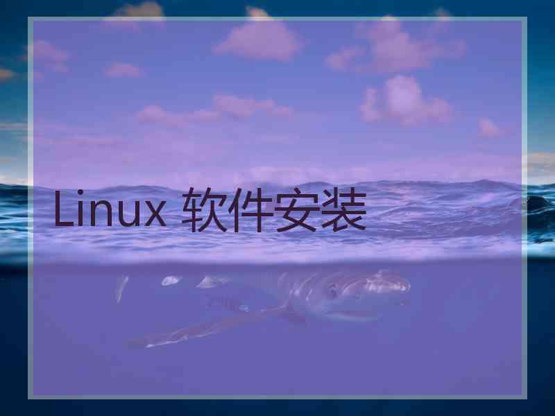 Linux 软件安装