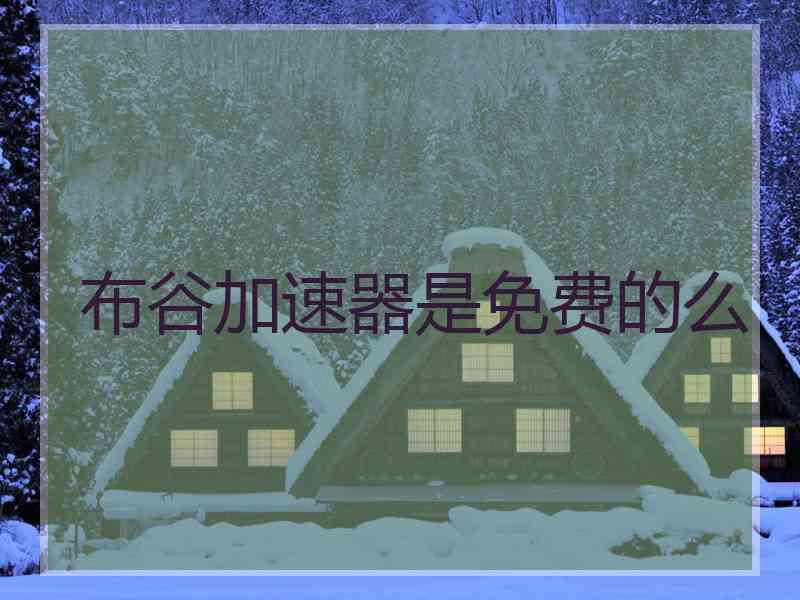 布谷加速器是免费的么